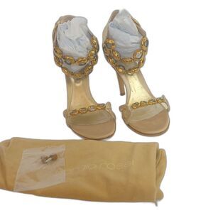 Sergio Rossi Tresor Swarovski Crystal Strapy High Heel Sandals 38.5 NWB Shoes